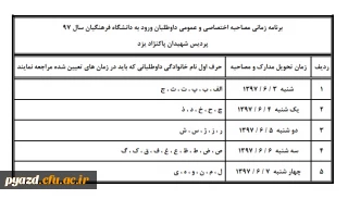 برنامه زمانی مصاحبه اختصاصی و عمومی داوطلبان ورود به دانشگاه فرهنگیان